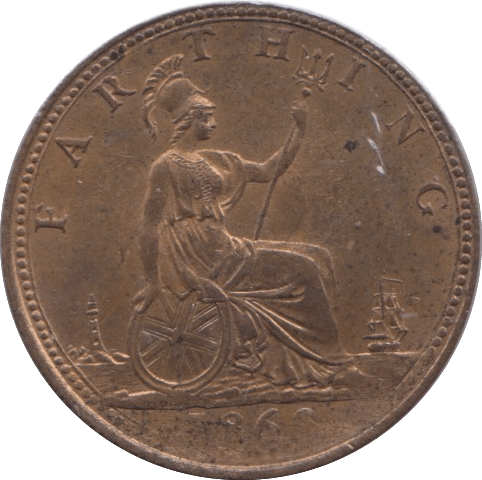 1860 FARTHING ( UNC ) - Farthing - Cambridgeshire Coins