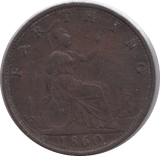 1860 FARTHING ( VF ) - Farthing - Cambridgeshire Coins