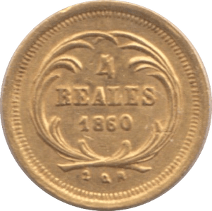 1860 GOLD 4 REALES GUATEMALA - Gold World Coins - Cambridgeshire Coins