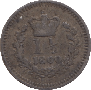 1860 THREE HALF PENCE ( VF ) - Three Half Pence - Cambridgeshire Coins