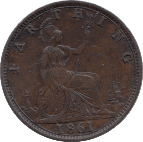 1861 FARTHING ( EF ) - Farthing - Cambridgeshire Coins