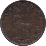 1861 FARTHING ( EF ) - Farthing - Cambridgeshire Coins