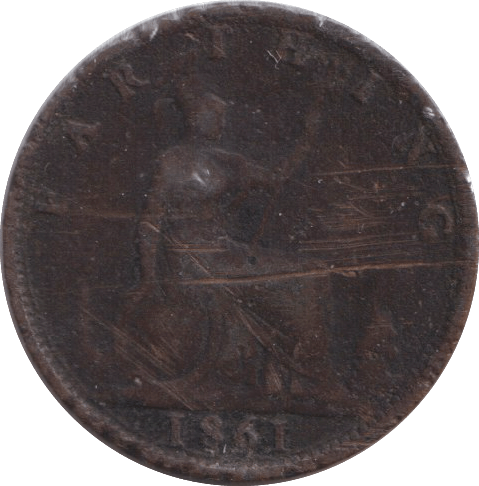 1861 FARTHING ( FINE ) - FARTHING - Cambridgeshire Coins