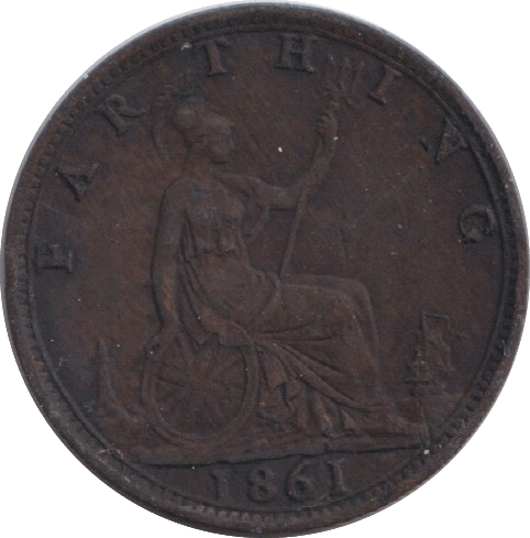 1861 FARTHING ( GVF ) - FARTHING - Cambridgeshire Coins