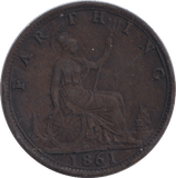 1861 FARTHING ( GVF ) - FARTHING - Cambridgeshire Coins