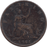 1861 FARTHING ( VF ) - Farthing - Cambridgeshire Coins