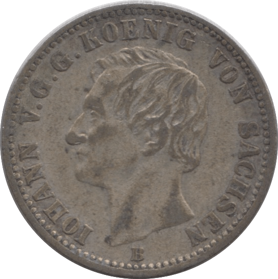 1861 SILVER 1/6 THALER KINGDOM OF SAXONY - SILVER WORLD COINS - Cambridgeshire Coins