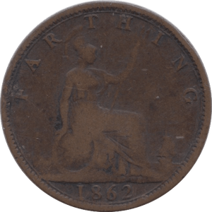 1862 FARTHING ( FINE ) - Farthing - Cambridgeshire Coins