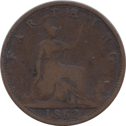 1862 FARTHING ( FINE ) - Farthing - Cambridgeshire Coins