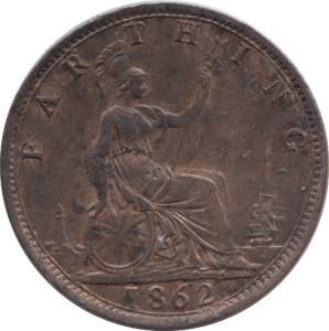 1862 FARTHING ( UNC ) - Farthing - Cambridgeshire Coins