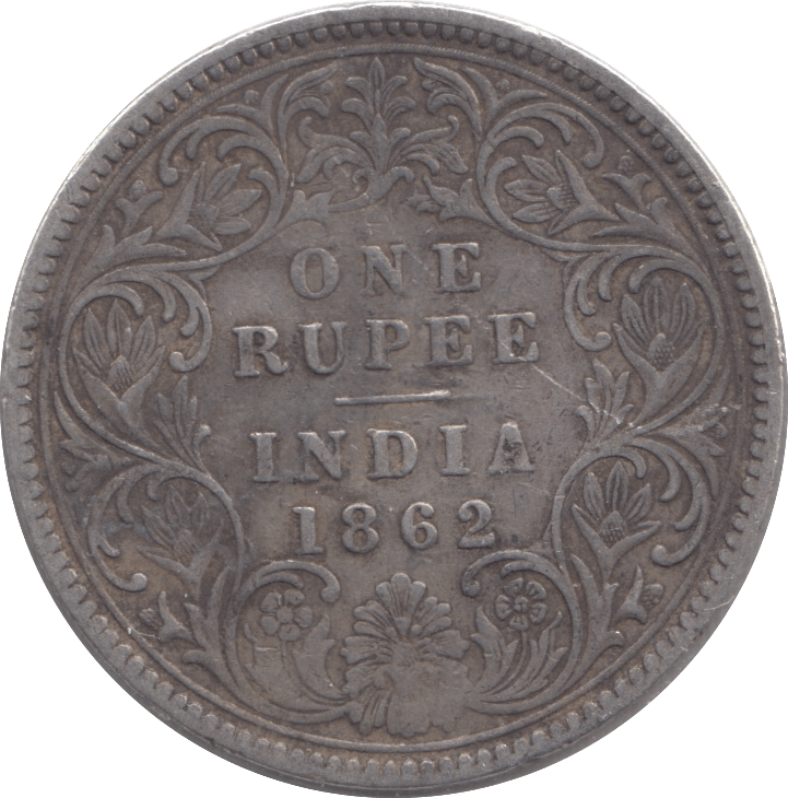 1862 SILVER ONE RUPEE INDIA - SILVER WORLD COINS - Cambridgeshire Coins