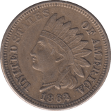 1862 USA ONE CENT - WORLD COINS - Cambridgeshire Coins