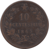 1863 10 CENTISIMI ITALY - WORLD COINS - Cambridgeshire Coins