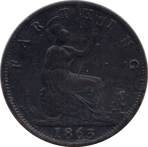 1863 FARTHING ( GVF ) - Farthing - Cambridgeshire Coins