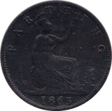 1863 FARTHING ( GVF ) - Farthing - Cambridgeshire Coins