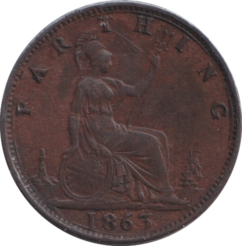 1863 FARTHING ( GVF ) - FARTHING - Cambridgeshire Coins