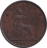 1863 FARTHING ( GVF ) - FARTHING - Cambridgeshire Coins