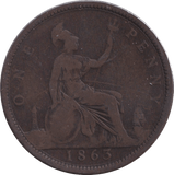 1863 PENNY ( FINE ) - PENNY - Cambridgeshire Coins