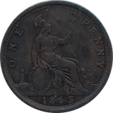 1863 PENNY ( GVF ) - Penny - Cambridgeshire Coins