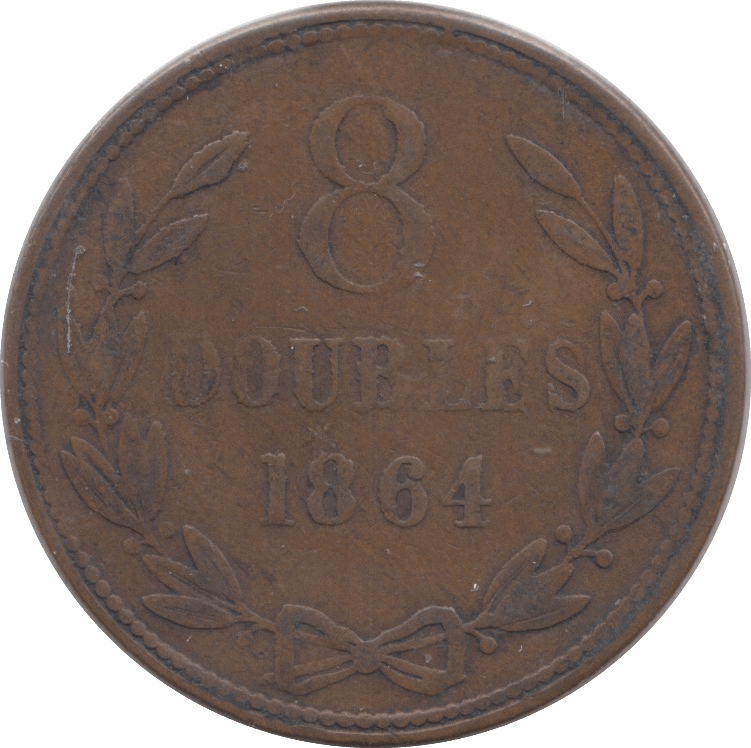 1864 EIGHT DOUBLES GUERNSEY - WORLD COINS - Cambridgeshire Coins