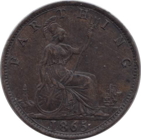 1865 FARTHING ( AUNC ) - Farthing - Cambridgeshire Coins