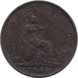 1865 FARTHING ( AUNC ) - Farthing - Cambridgeshire Coins