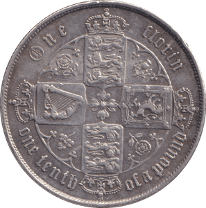 1865 FLORIN ( GVF ) DIE 4 - FLORIN - Cambridgeshire Coins