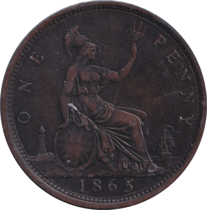 1865 ONE PENNY ( GVF ) - PENNY - Cambridgeshire Coins