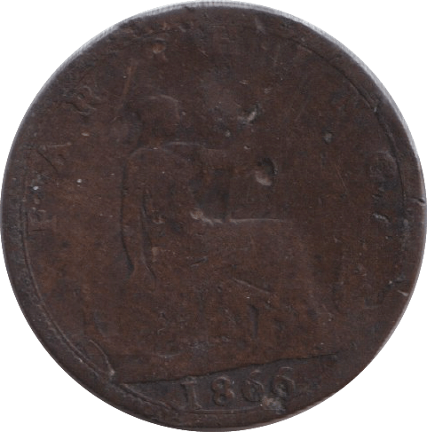 1866 FARTHING ( FAIR ) - FARTHING - Cambridgeshire Coins