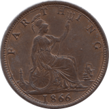 1866 FARTHING ( UNC ) - Farthing - Cambridgeshire Coins