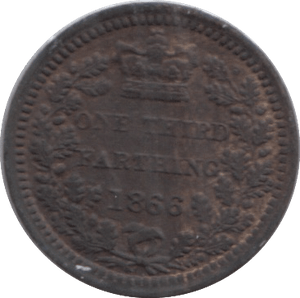 1866 ONE THIRD FARTHING FARTHING ( EF ) - QUARTER FARTHING - Cambridgeshire Coins