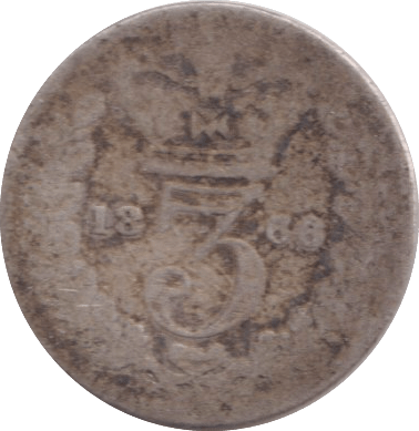 1866 THREEPENCE ( NF ) - WORLD COINS - Cambridgeshire Coins