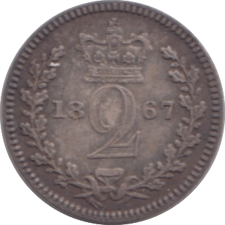 1867 MAUNDY TWOPENCE ( GVF ) - MAUNDY TWOPENCE - Cambridgeshire Coins