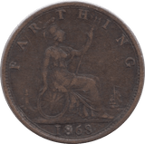 1868 FARTHING ( VF ) - Farthing - Cambridgeshire Coins