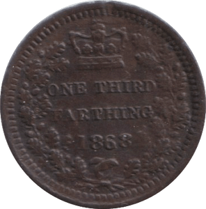 1868 ONE THIRD FARTHING ( UNC ) - One Third Farthing - Cambridgeshire Coins