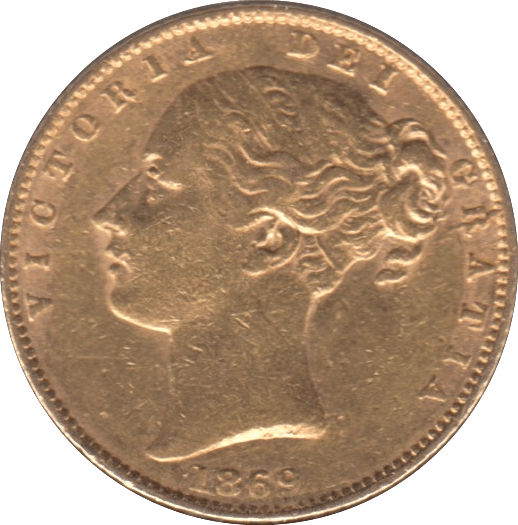 1869 GOLD SOVEREIGN ( EF ) DIE 43 - SOVEREIGN - Cambridgeshire Coins