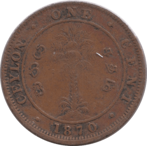 1870 CEYLON ONE CENT - WORLD COINS - Cambridgeshire Coins