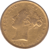 1872 GOLD HALF SOVEREIGN ( VF ) DIE 300 - HALF SOVEREIGN - Cambridgeshire Coins