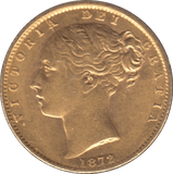 1872 GOLD SOVEREIGN ( EF ) DIE 53 - SOVEREIGN - Cambridgeshire Coins