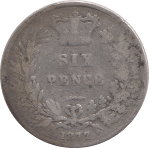 1872 SIXPENCE ( NF ) DIE 45 - Sixpence - Cambridgeshire Coins