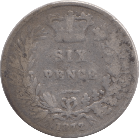 1872 SIXPENCE ( NF ) DIE 45 - Sixpence - Cambridgeshire Coins