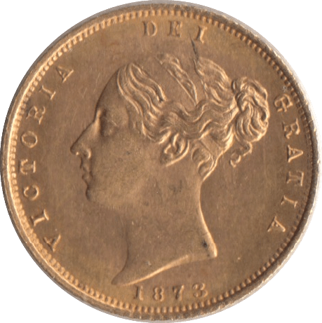 1873 HALF SOVEREIGN ( AUNC ) - HALF SOVEREIGN - Cambridgeshire Coins