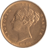 1873 HALF SOVEREIGN ( AUNC ) - HALF SOVEREIGN - Cambridgeshire Coins