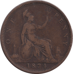 1874 PENNY ( FINE ) - PENNY - Cambridgeshire Coins