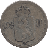 1874 SILVER 10 ORE NORWAY - SILVER WORLD COINS - Cambridgeshire Coins