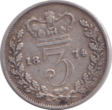 1874 THREEPENCE ( GF ) - THREEPENCE - Cambridgeshire Coins