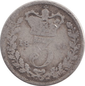 1874 THREEPENCE ( NF ) - THREEPENCE - Cambridgeshire Coins