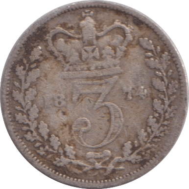 1874 THREEPENCE ( NF ) - WORLD COINS - Cambridgeshire Coins