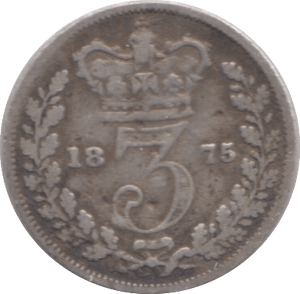 1875 THREEPENCE ( NF ) 1 - THREEPENCE - Cambridgeshire Coins