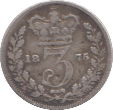 1875 THREEPENCE ( NF ) 1 - THREEPENCE - Cambridgeshire Coins